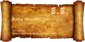 Batu Borbála névjegykártya