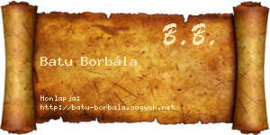 Batu Borbála névjegykártya